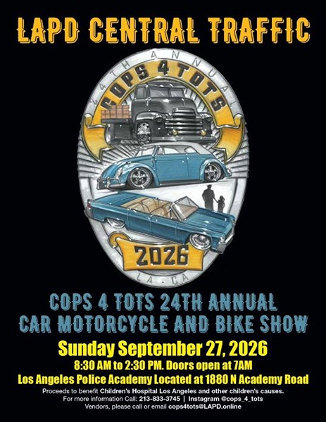 LAPD Cops for Tots Car Show flyer September 2026